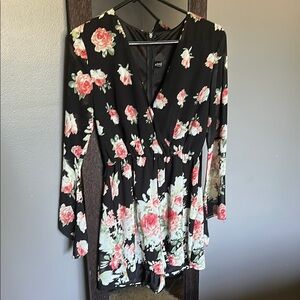 Floral Black Romper